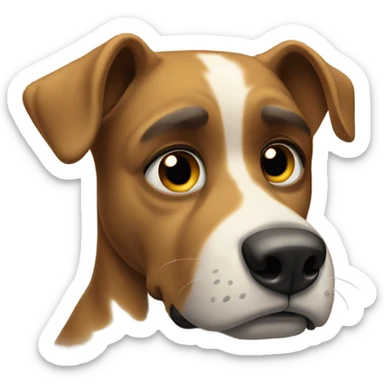 Emo dog crying sticker