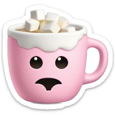 pink chrsitmas mug (with no face) white hot chocolate and mashmellows sticker