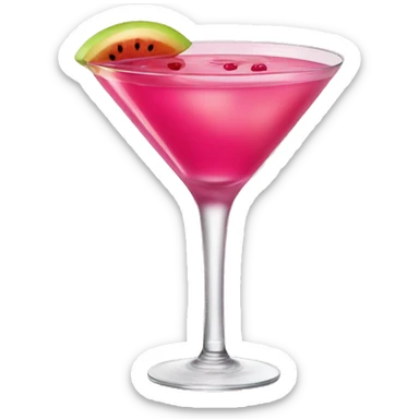 Pink martini with fruit sticker