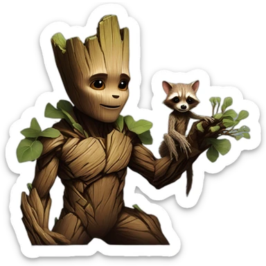guardians of the galaxy rocket and groot sticker