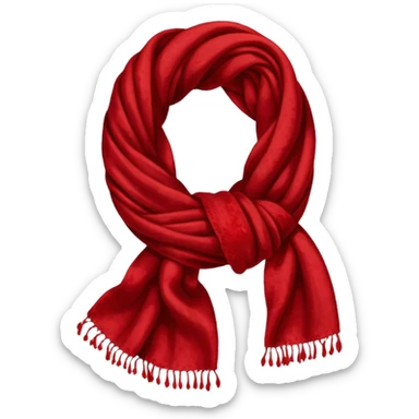 Scarf with blood sticker