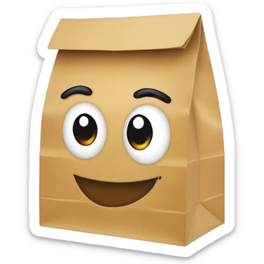 red paper lunch bag simple sticker