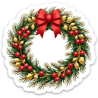 Luxary Christmas wreath with gold

 sticker