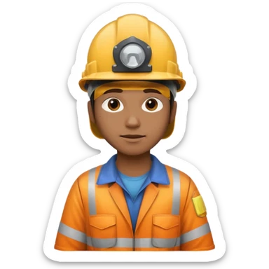 Engineering Oil plant worker in spilled clothes, funny sticker