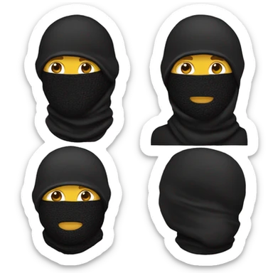 Hombre con un balaclava negro sticker