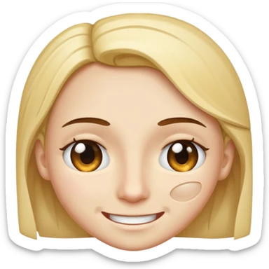 A face split diagonally: one half smiling, the other half with a tear.  sticker