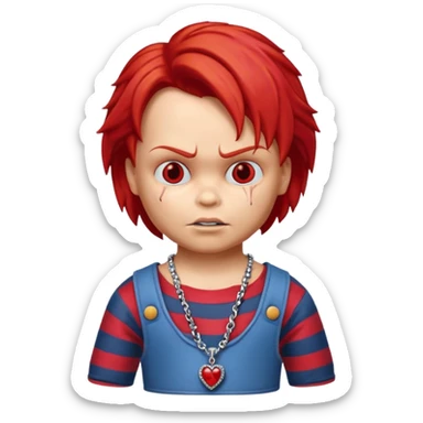chucky horror  neckless sticker