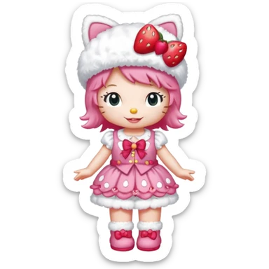 hello kitty strawberry shortcake full body sticker