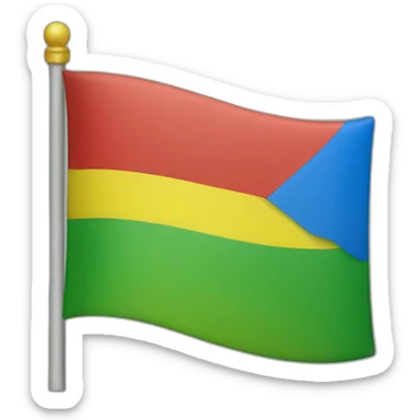 Make a flag with blue at the top, green in the middle and yellow at the bottom, with the ⵣ symbol in red in the middle. sticker