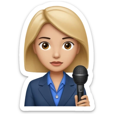 newsroom anchor with mic sticker