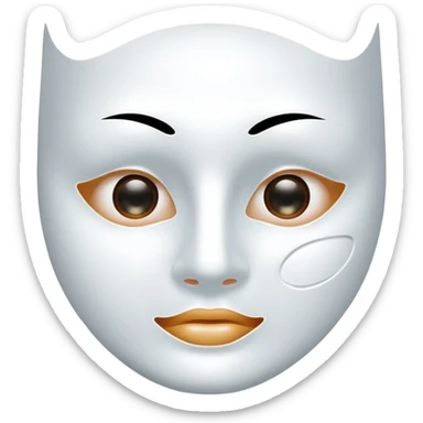 a sheet of white mask pack for face skincare beauty, transpalent holes on eyes and mouth, without real eyes and mouth sticker