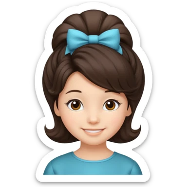 brunet kid with Bouffant sticker