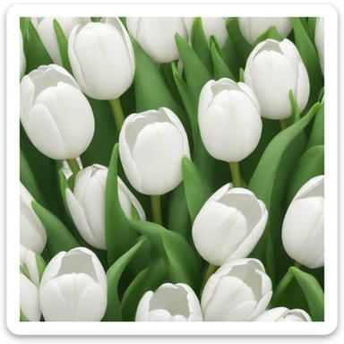 White tulips sticker