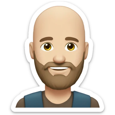 bald bearded guy green eyes hug long curly brown hair white girl sticker