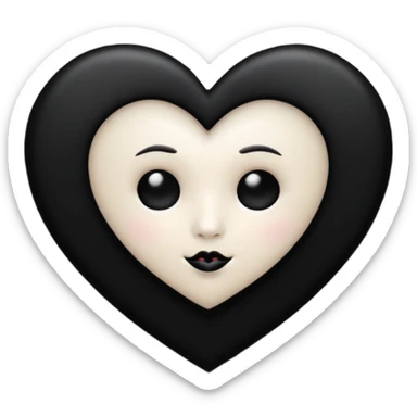 goth themed heart with a dark velvet bowtie sticker