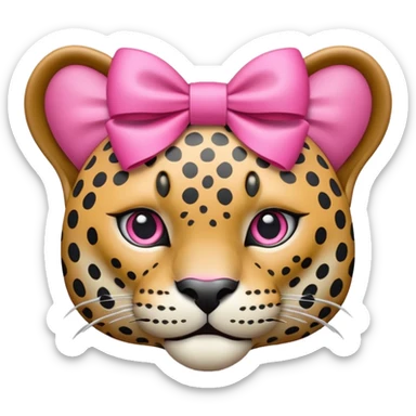 Onça pintada com laço rosa sticker
