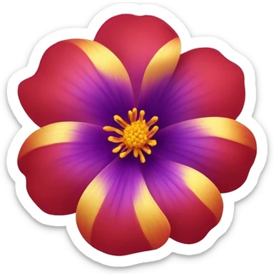 red-golden 7-petal flower with yellow and violet pistil sticker