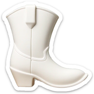 White cowgirl boot vase with palm tree  sticker