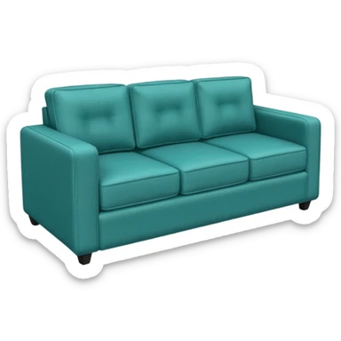 Square teal three-seater sofa  sticker