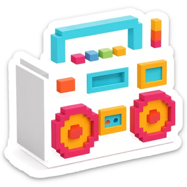 white boombox sticker