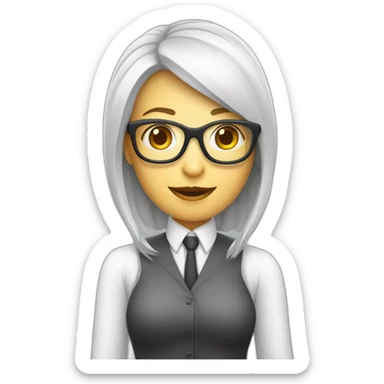 PROFEORA DE COMPUTO CON INTELIGENCIA ARTIFICIAL Y CON LENTES CAB ELLO LARGO sticker