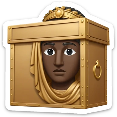 roman caesar statue with black box covering eyes sticker