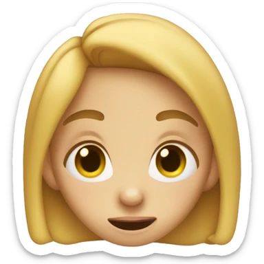 a girl biting her finger sticker