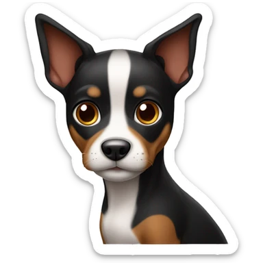 Pincher preto com rosto preto, branco e marrom sticker