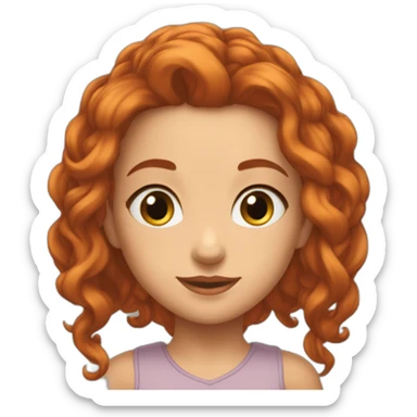 Mamam cheveux longs roux yeux  verts jolie belle incroyable sticker