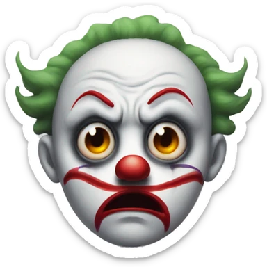 super sad demon clown with one tear coming from eye sticker