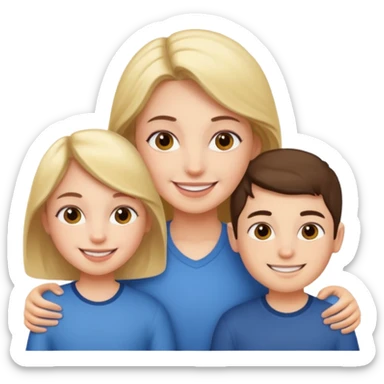 One girl with two boys sticker