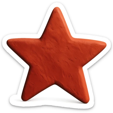 red star in claymation style sticker