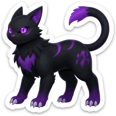 Edgy cool animalistic monsterous Darkrai-Umbreon-Litten-Liepard-Giratina-Fakémon-hybrid-fusion-creature  sticker