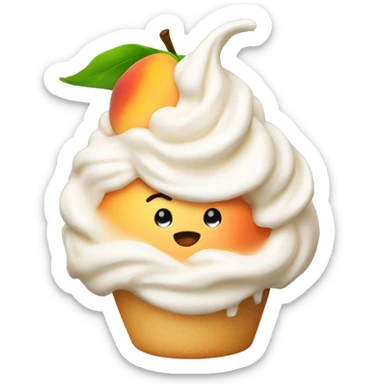 Whipped cream peach sticker