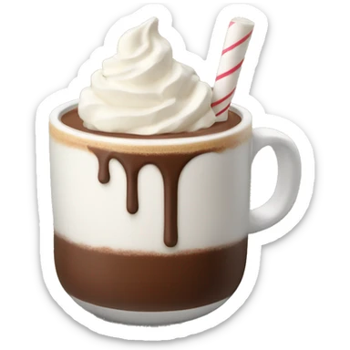 Hot chocolate with cream on top  sticker