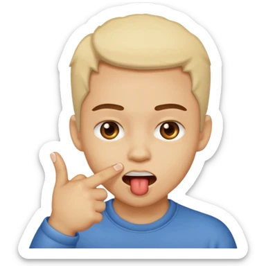 Emoji mordiéndose el dedo coqueto sticker