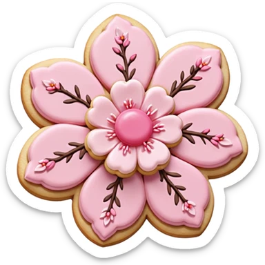 Cherry blossom shaped cookies sticker