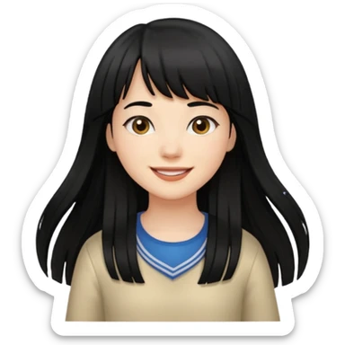 fringe black color long hair girl walking


 sticker