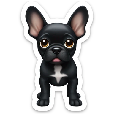Black Frenchie puppy sticker