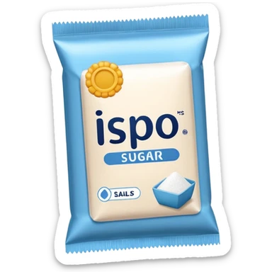 package of white granulated sugar with label sticker