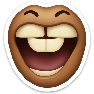 A mouth stuffed with chocolate sticker