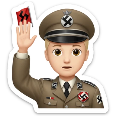 Creat emoji of nazi germany waving falg sticker