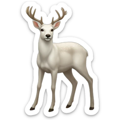 Run white deer sticker