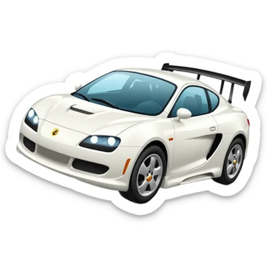 Auto blanco andando en carretera sticker