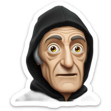 marty feldman black hood cross-eyed sticker