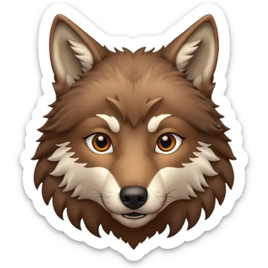 Brown wolf head sticker