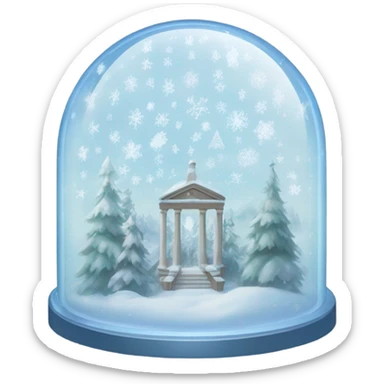 Semi circular glass dome with January inside  sticker