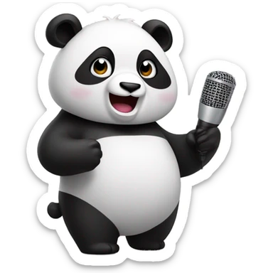 panda cantando karaoke  sticker