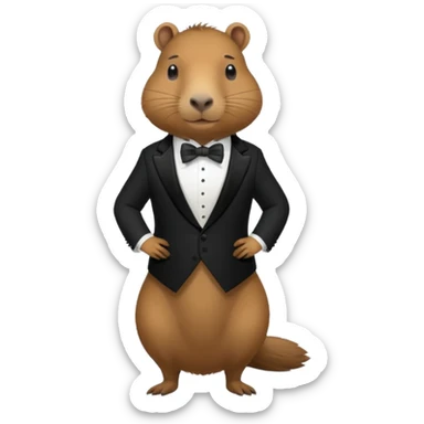Asme una capibara con trage elegante sticker