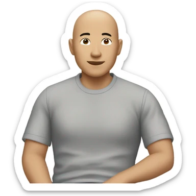 Weird Asian bald guy chilling at capital one cafe sticker